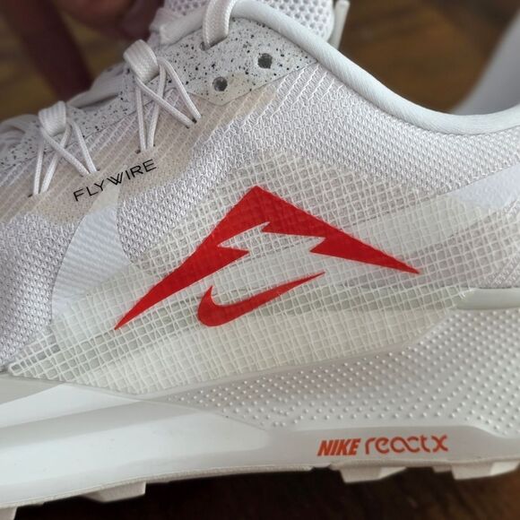 Nike ReactX Pegasus Trail 5 Hiking Running Shoes Women's 11.5 White Sail Red New - Picture 13 of 15